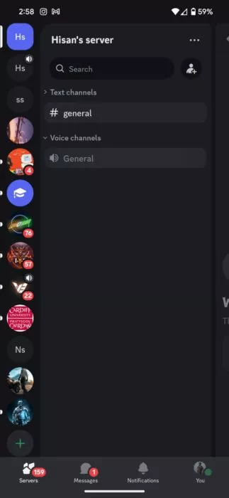 Screenshot of the live stream function on Discord Android 1