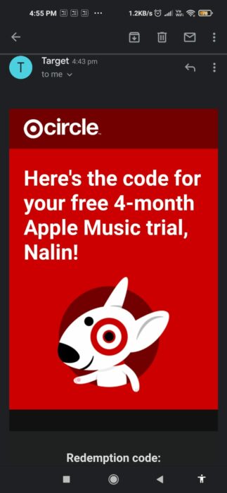 apple music redemption code