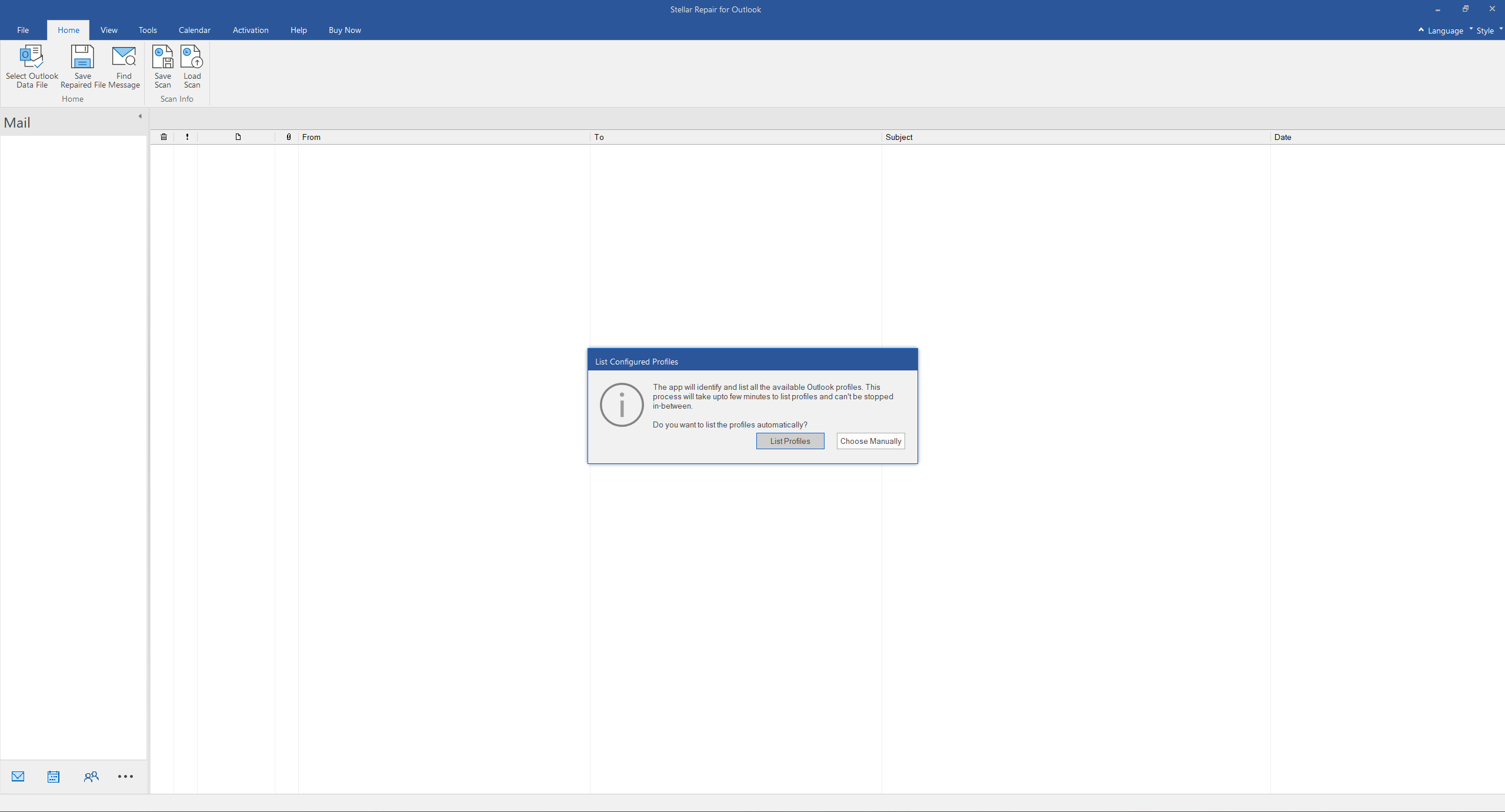 Screenshot of the Stellar Repair for Outlook software landing page